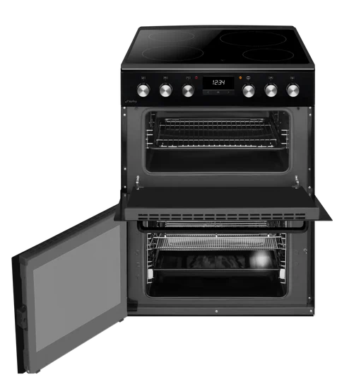 CDA CFC631BL 60cm Double Oven Electric Cooker with Ceramic Hob, Black