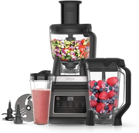 Ninja BN800UK 3-in-1 Blender and Food Processor with Auto IQ, Black-Silver